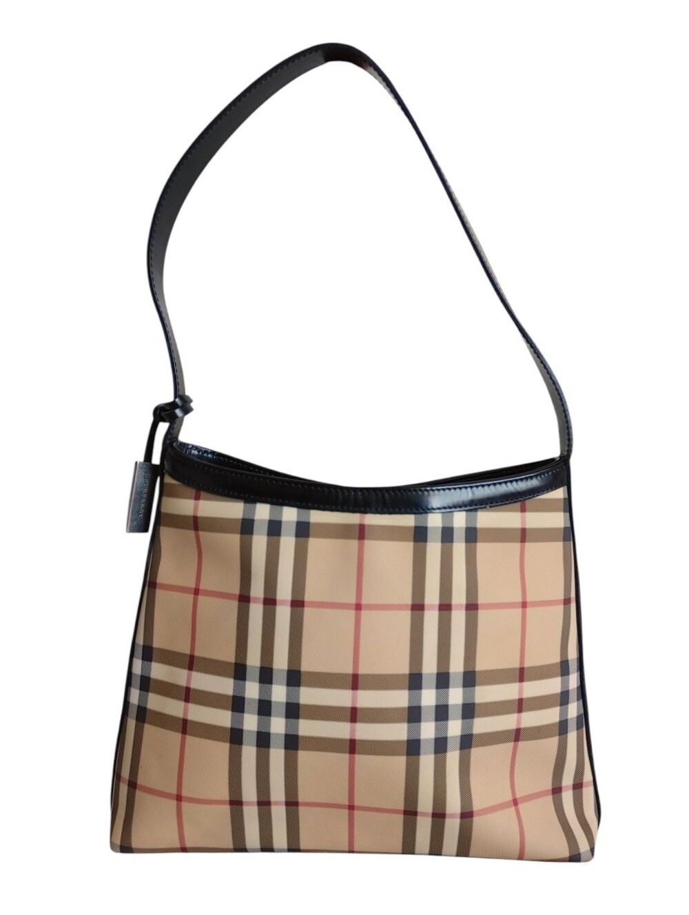Burberry Nova Check Coated Canvas Leather Shoulder Bag